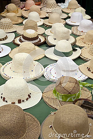 Straw Hats Stock Photo