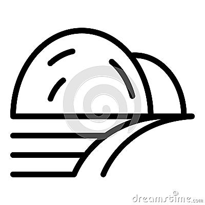 Straw icon outline vector. Hay bale Stock Photo