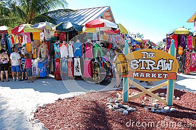 Straw Market at Caco Cay Editorial Stock Photo