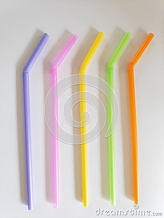 Straw Multi color with white background HD Stock Photo