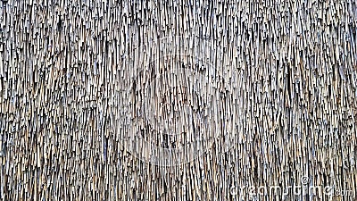 Straw pattern. Thatched grass, roof or wall. Straw, hay or dry grass roof background, thatch roof texture Stock Photo