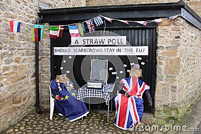 Straw Poll, Wray Scarecrow Festival, Lancashire Editorial Stock Photo