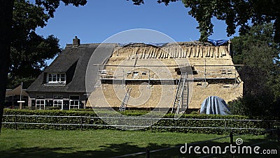 Straw roof Stock Photo