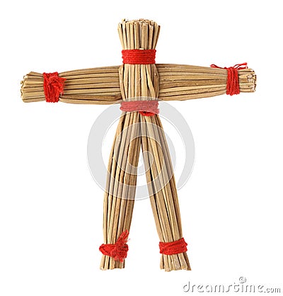 Straw Scarecrow Doll Stock Photo