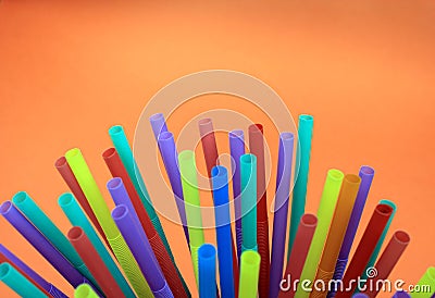 Straw straws plastic drinking background abstract colourful full screen Stock Photo