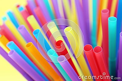 Straw straws plastic drinking background colourful full screen single use Stock Photo