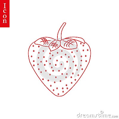 Strawberrie line icon. Vector simple minimalistic berrie symbol. - Vector Stock Photo
