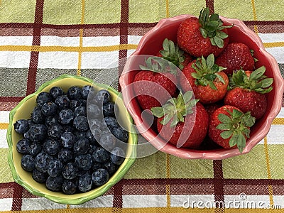 Strawberries and Blueberries Stock Photo
