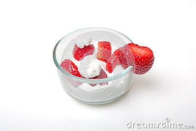 Strawberries and Cream Stock Photo
