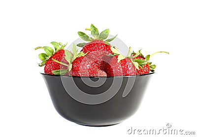Strawberries on dish Stock Photo