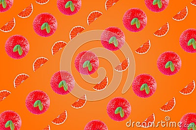 Strawberries with effect on white background for backgrounds Stock Photo