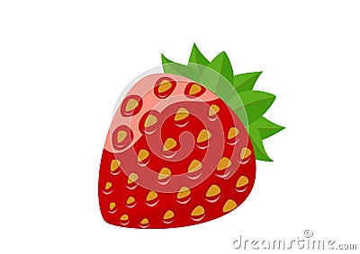 Strawberries isolated vector image of summer fruit Vector Illustration