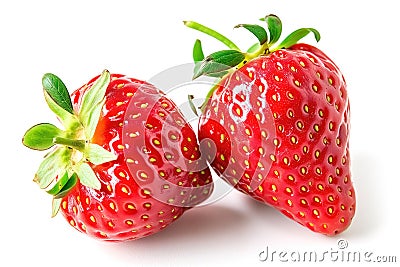 strawberries isolated on white background Cartoon Illustration