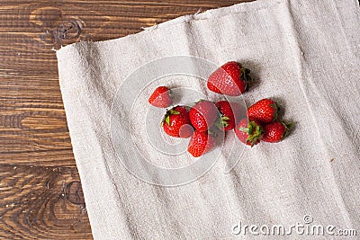 Strawberries on the towel Stock Photo