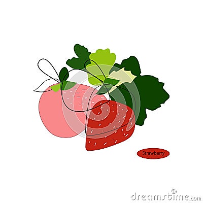 Strawberry abstract. Flat stule. Stock Photo