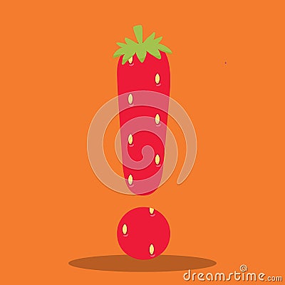 STRAWBERRY ALPHABET EXCLAMATION 29 Vector Illustration