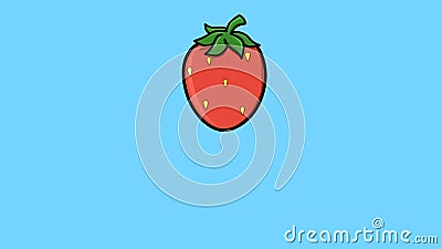 Strawberry Animation Video on Blue Background Stock Footage - Video of  cream, cool: 205223580