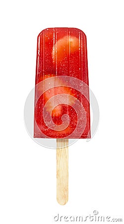 Strawberry Banana Popsicle Stock Photo