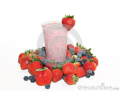 Strawberry Blueberry Smoothie Stock Photo