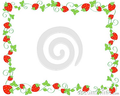 Strawberry border Vector Illustration
