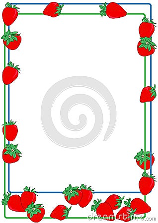 Strawberry Border Vector Illustration