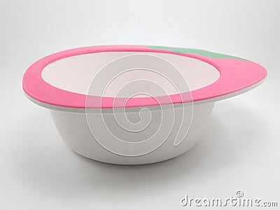 Strawberry fruit print bowl for kids Stock Photo