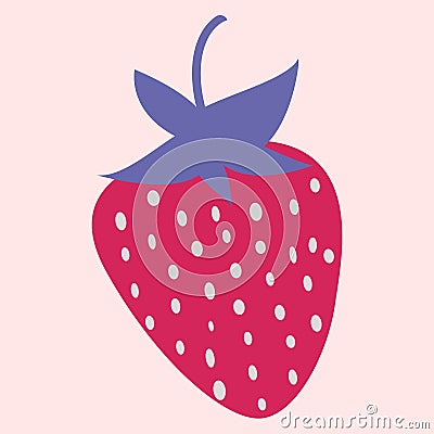 Strawberry. A bright berry. Valentine card. A series of postcards in boho style. Vector Illustration