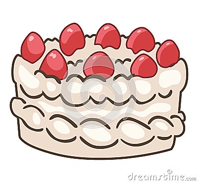 Strawberry cake Vector Illustration