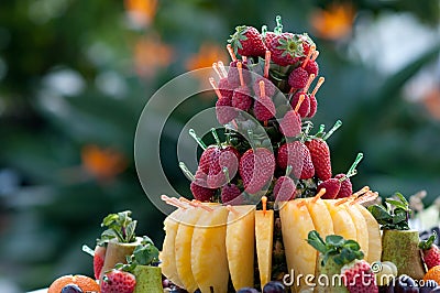 Strawberry, canape, luxury food for appetizer Stock Photo