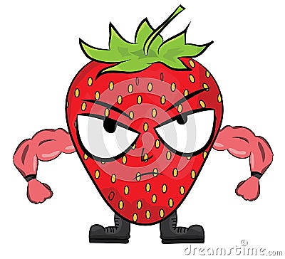 Strawberry cartoon character Cartoon Illustration