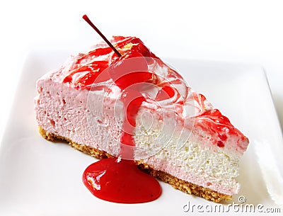 Strawberry Cheesecake Stock Photo