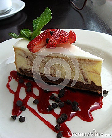 Strawberry Cheesecake Stock Photo