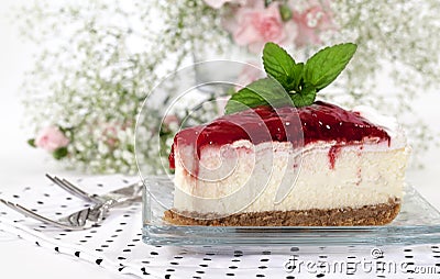 Strawberry Cheesecake Stock Photo