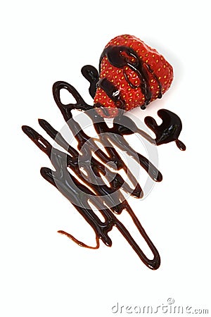 Strawberry with chocolate topping Stock Photo