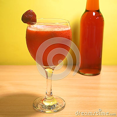 Strawberry Cocktail Drink With Ice, Mojito, Rossini alcoholic cocktail, Fresh summer cocktail Stock Photo