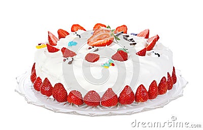 Strawberry cream cake Stock Photo