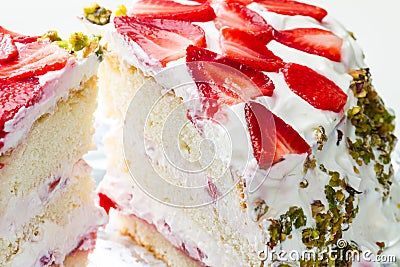 Strawberry cream cake Stock Photo