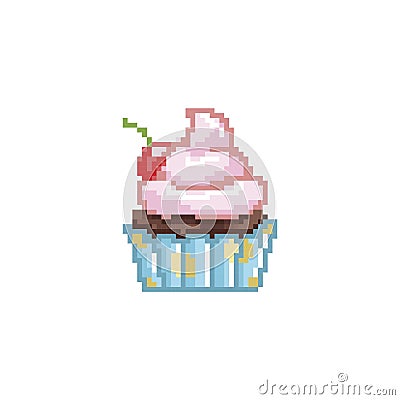 Strawberry cupcake. Vector illustration decorative design Vector Illustration