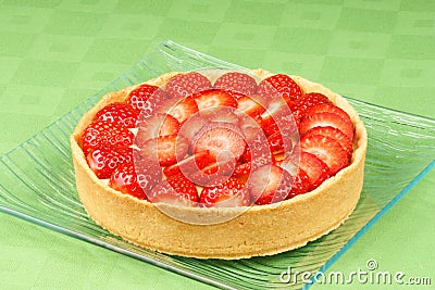 Strawberry and custard tart Stock Photo