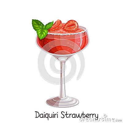 Strawberry daiquiri cocktai Vector Illustration