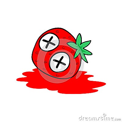 Strawberry dead illustration Cartoon Illustration