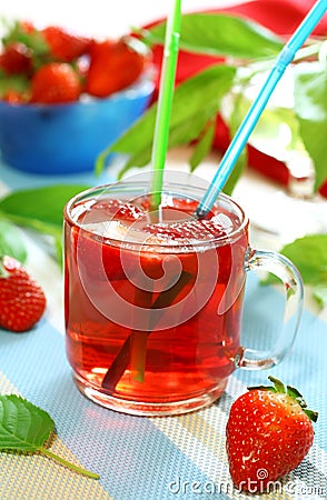 Strawberry drink, nonalcoholic beverage Stock Photo