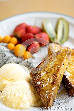 Strawberry fantasy honey toast Stock Photo