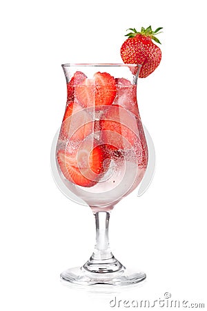 Strawberry fizz cocktail Stock Photo