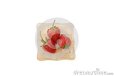 Strawberry ,focus on three strawberries Stock Photo