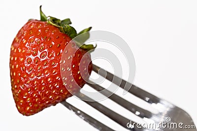 Strawberry fork Stock Photo