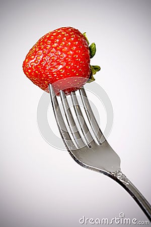 Strawberry fork Stock Photo