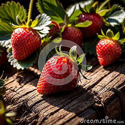 Strawberry fresh raw organic fruit Stock Photo