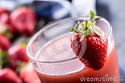 Strawberry. Fresh strawberry. Red strewberry. Strawberry Juice. Loosely laid strawberries in different positions Stock Photo