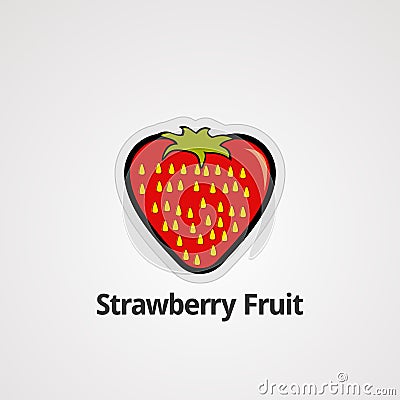 Strawberry fruit logo vector, icon, element, and template Vector Illustration